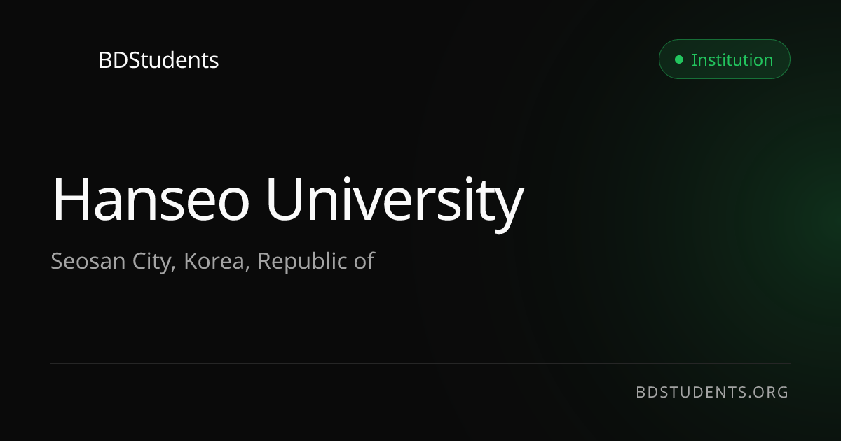 Hanseo University | BDStudents